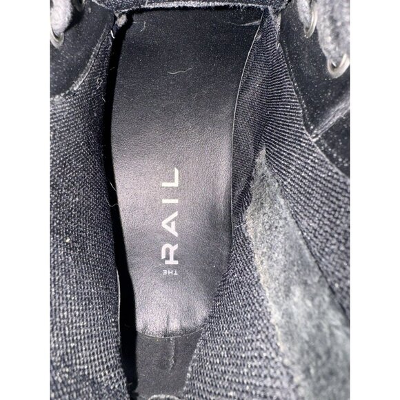 The Rail Leather Black Boots Lace Side Zip Up Biker Combat Size 41 - Picture 7 of 8